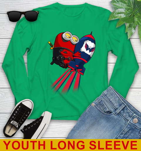 NHL Hockey Washington Capitals Deadpool Minion Marvel Shirt Youth Long Sleeve 7