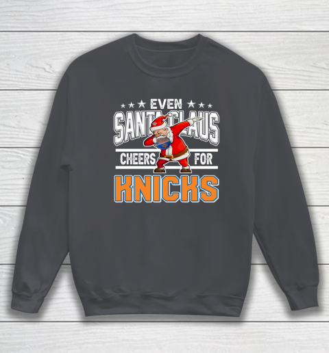 New York Knicks Even Santa Claus Cheers For Christmas NBA Sweatshirt 4