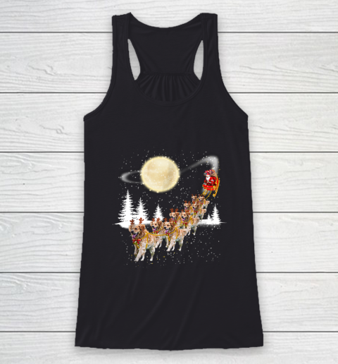 Golden Retriever Reindeer Christmas Racerback Tank