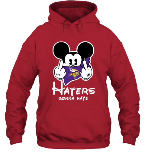 NFL Minnesota Vikings Haters Gonna Hate Mickey Mouse Disney Football T Shirt sRWLRZZBALL hoodie 23 95 151514 front red