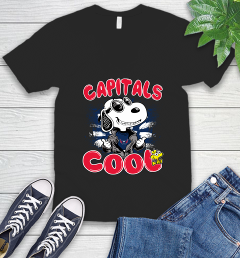 NHL Hockey Washington Capitals Cool Snoopy Shirt V-Neck T-Shirt