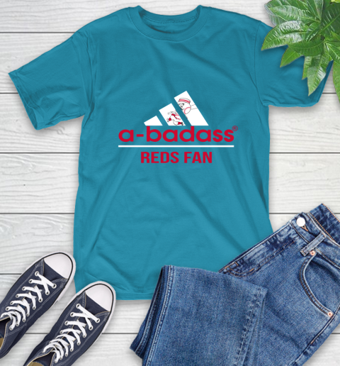 MLB A Badass Cincinnati Reds Fan Adidas Baseball Sports T-Shirt 9
