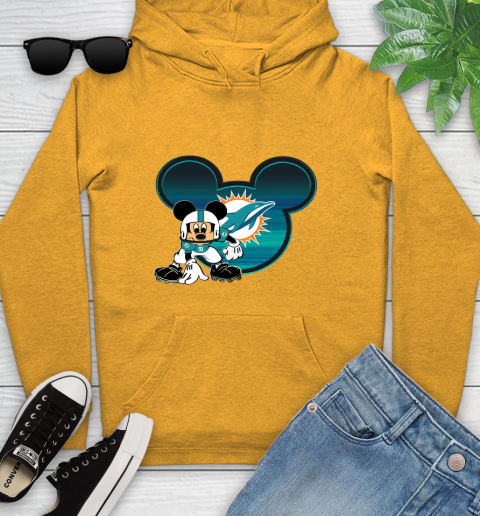 NFL Miami Dolphins Mickey Mouse Disney Football T Shirt Youth Hoodie 3