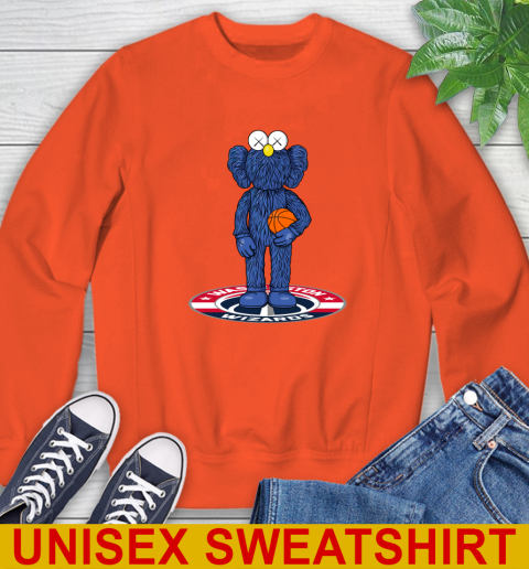 NBA Basketball Washington Wizards Kaws Bff Blue Figure Shirt Sweatshirt - Image 5
