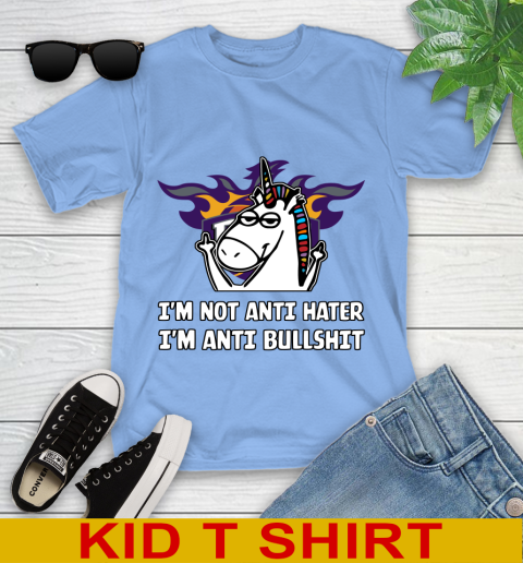 Phoenix Suns NBA Basketball Unicorn I'm Not Anti Hater I'm Anti Bullshit Youth T-Shirt 11