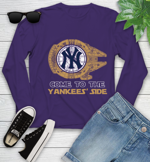 MLB Come To The New York Yankees Sox Side Star Wars Baseball Sports Youth Long Sleeve 4
