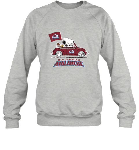 Snoopy And Woodstock Ride The Colorado Avalanche Car NHL Sweatshirt