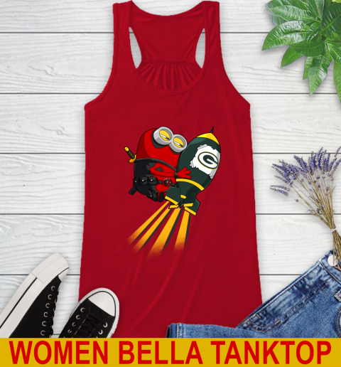 NFL Football Green Bay Packers Deadpool Minion Marvel Shirt Racerback Tank 4