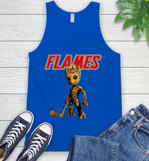 Calgary Flames NHL Hockey Groot Marvel Guardians Of The Galaxy Tank Top 5