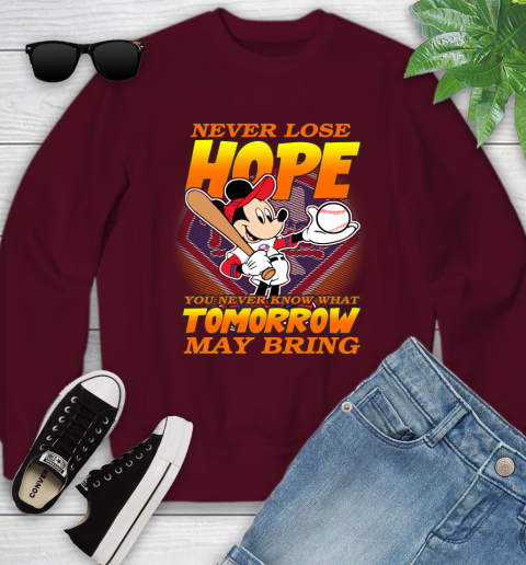 Philadelphia Phillies MLB Baseball Mickey Disney Never Lose Hope Youth Sweatshirt 4