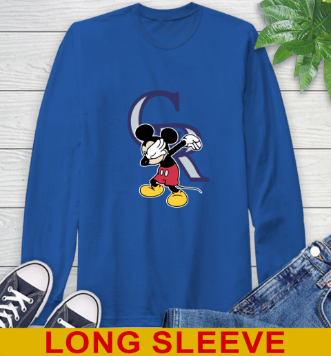 Colorado Rockies MLB Baseball Dabbing Mickey Disney Sports Long Sleeve T-Shirt 9