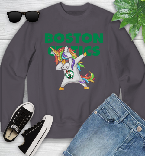 Boston Celtics NBA Basketball Funny Unicorn Dabbing Sports Youth Sweatshirt 6