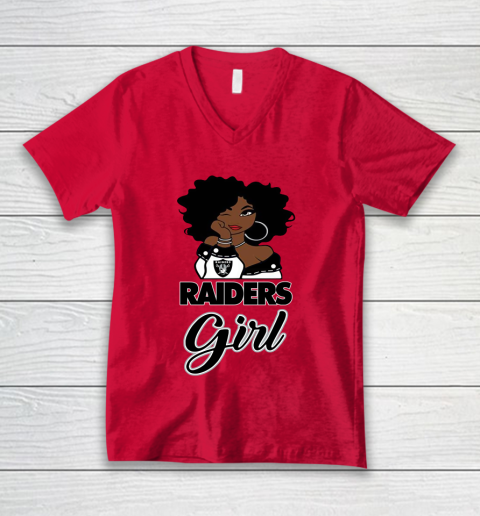 Oakland Raiders Girl NFL V-Neck T-Shirt 7