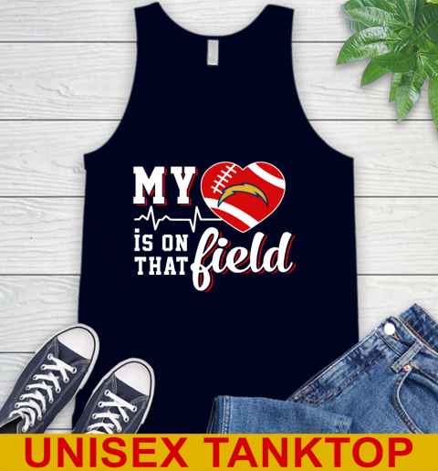 NFL My Heart Is On That Field Football Sports Los Angeles Chargers Tank Top 2