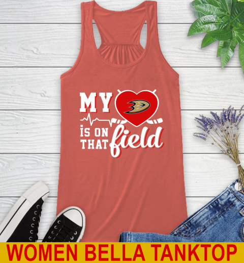 NHL My Heart Is On That Field Hockey Sports Anaheim Ducks Racerback Tank 3