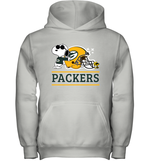 The Green Bay Packers Joe Cool And Woodstock Snoopy Mashup Youth Hoodie