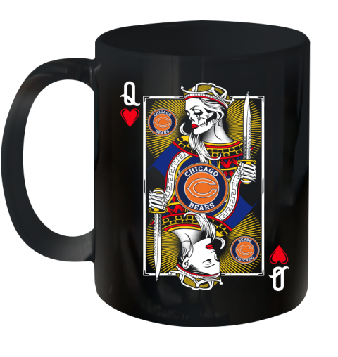 NFL Football Chicago Bears The Queen Of Hearts Card Shirt Ceramic Mug 11oz