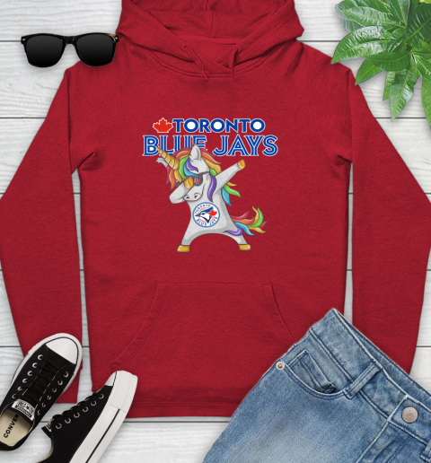 Toronto Blue Jays MLB Baseball Funny Unicorn Dabbing Sports Youth Hoodie 11