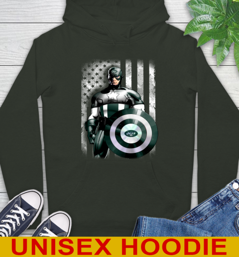 New York Jets NFL Football Captain America Marvel Avengers American Flag Shirt Hoodie 12