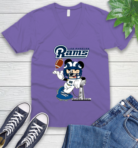 NFL Los Angeles Rams Mickey Mouse Disney Super Bowl Football T Shirt V-Neck T-Shirt 20