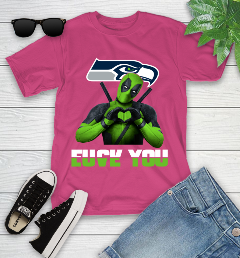 NHL Seattle Seahawks Deadpool Love You Fuck You Football Sports Youth T-Shirt 11