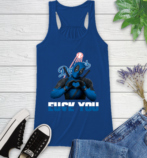MLB Los Angeles Dodgers Deadpool Love You Fuck You Baseball Sports Racerback Tank 8