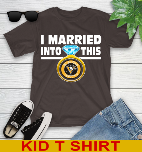 Pittsburgh Penguins NHL Hockey I Married Into This My Team Sports Youth T-Shirt 6