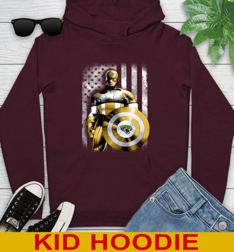 Jacksonville Jaguars NFL Football Captain America Marvel Avengers American Flag Shirt Youth Hoodie 7