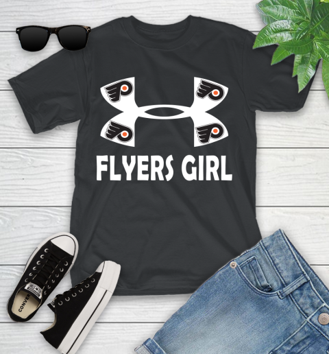 NHL Philadelphia Flyers Girl Under Armour Hockey Sports Youth T-Shirt