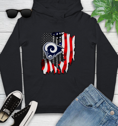 Los Angeles Rams NFL Football American Flag Youth Hoodie