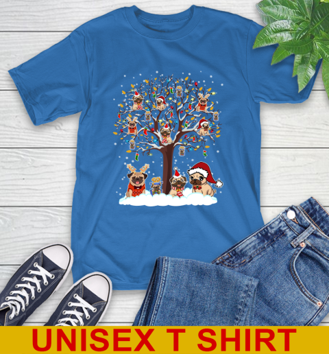 Pug dog pet lover light christmas tree shirt 152