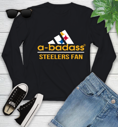 Pittsburgh Steelers NFL Football A Badass Adidas Adoring Fan Sports Youth Long Sleeve