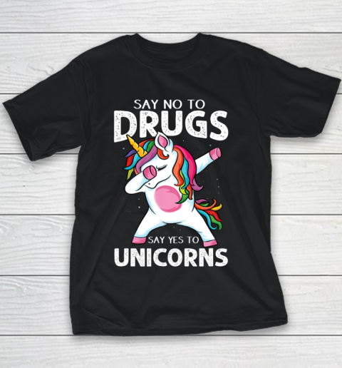 Say No To Drugs Say Yes To Unicorn Anti drug Red Ribbon Week Youth T-Shirt
