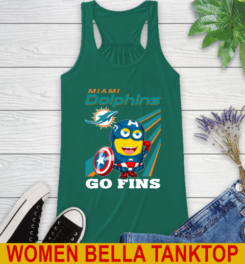 NFL Football Miami Dolphins Captain America Marvel Avengers Minion Shirt Racerback Tank 5