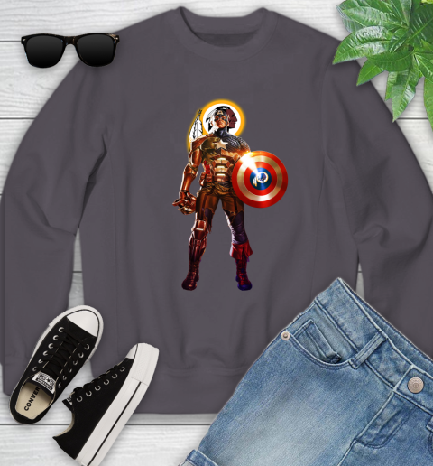 NFL Captain America Marvel Avengers Endgame Football Sports Washington Redskins Youth Sweatshirt 6