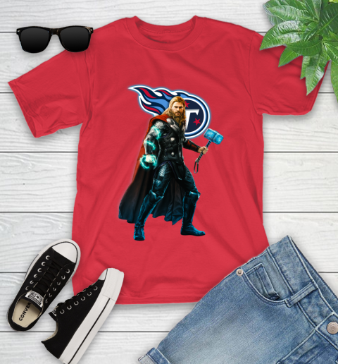 NFL Thor Avengers Endgame Football Tennessee Titans Youth T-Shirt 10