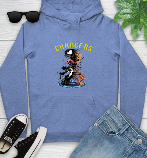 NFL San Diego Chargers Football Venom Groot Guardians Of The Galaxy Youth Hoodie 12