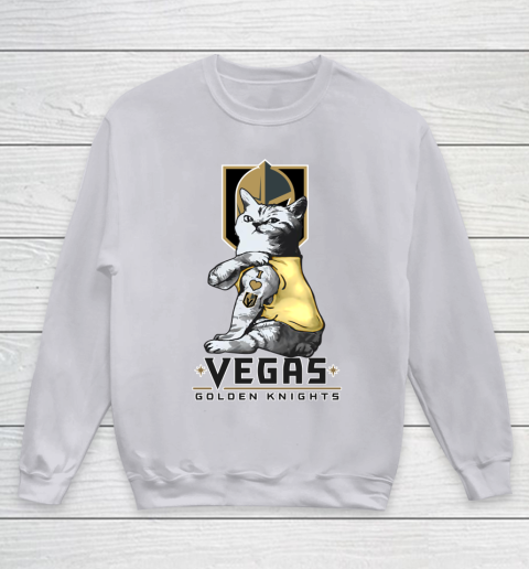 NHL My Cat Loves Vegas Golden Knights Hockey Youth Sweatshirt 3