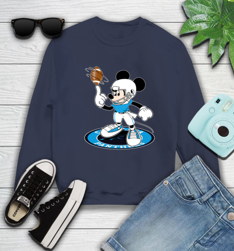NFL Football Carolina Panthers Cheerful Mickey Disney Shirt Sweatshirt 3