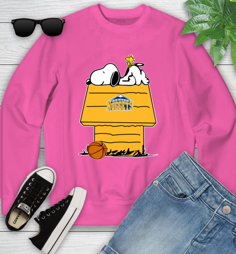 Denver Nuggets NBA Basketball Snoopy Woodstock The Peanuts Movie Youth Sweatshirt 7