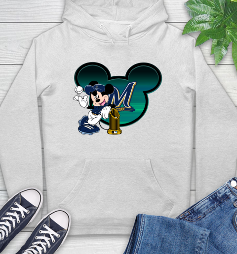MLB Milwaukee Brewers The Commissioner's Trophy Mickey Mouse Disney Hoodie