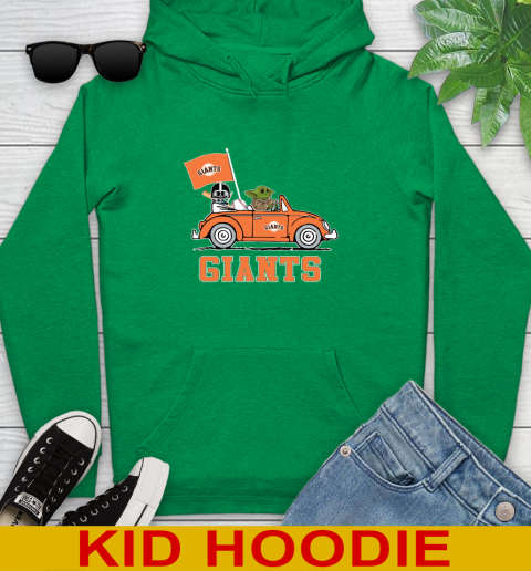 MLB Baseball San Francisco Giants Darth Vader Baby Yoda Driving Star Wars Shirt Youth Hoodie 8