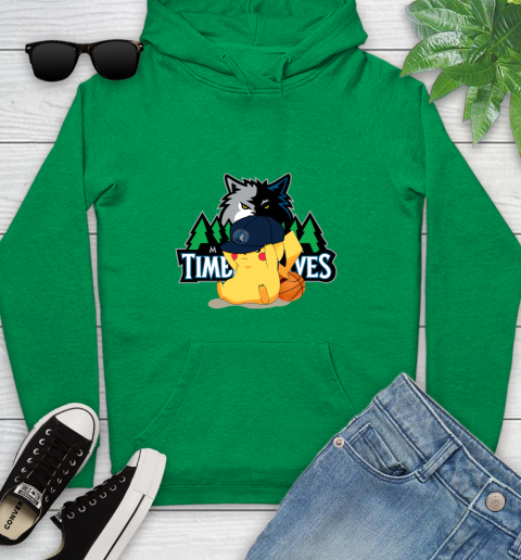 NBA Pikachu Basketball Sports Minnesota Timberwolves Youth Hoodie 7