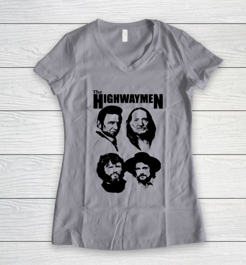 Willie Nelson Johnny Cash Outlaw Country Super Group The Highwaymen Women's V-Neck T-Shirt 2