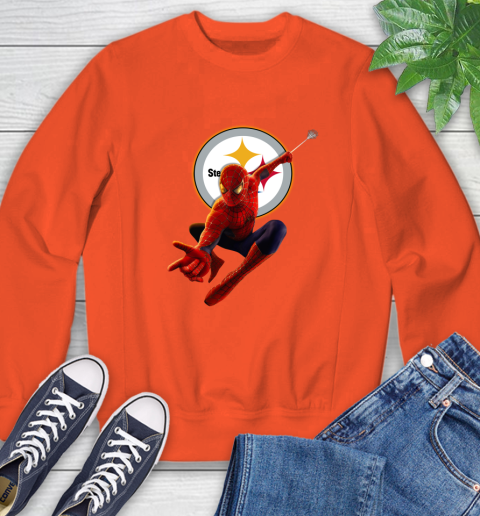 NFL Spider Man Avengers Endgame Football Pittsburgh Steelers Sweatshirt 4
