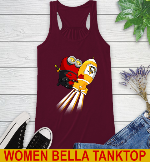 NHL Hockey Pittsburgh Penguins Deadpool Minion Marvel Shirt Racerback Tank 2