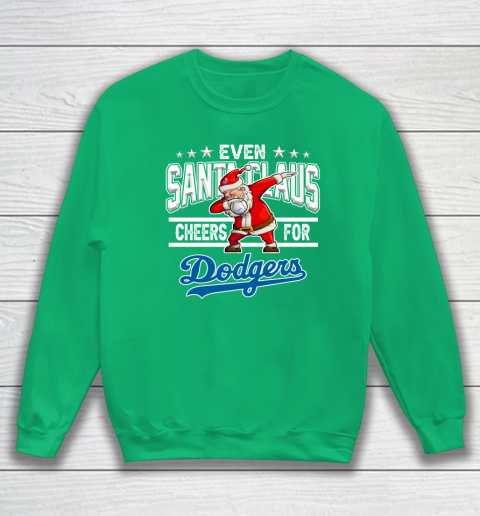 Los Angeles Dodgers Even Santa Claus Cheers For Christmas MLB Sweatshirt 5