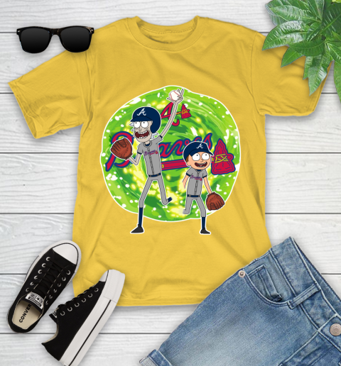 MLB Atlanta Braves Rick And Morty Baseball Sports Youth T-Shirt 8