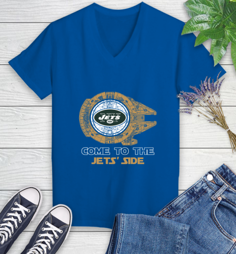 NFL Come To The New York Jets Wars Football Sports Women's V-Neck T-Shirt 10