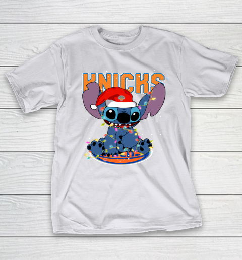 New York Knicks NBA noel stitch Basketball Christmas T-Shirt 9